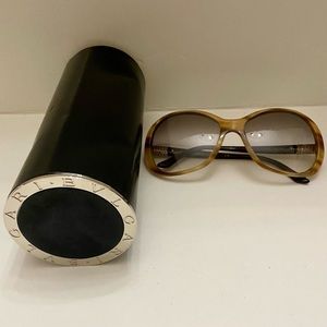 Bulgari Beige Tortoise Sunglasses -Italy 57-17 135 2N
